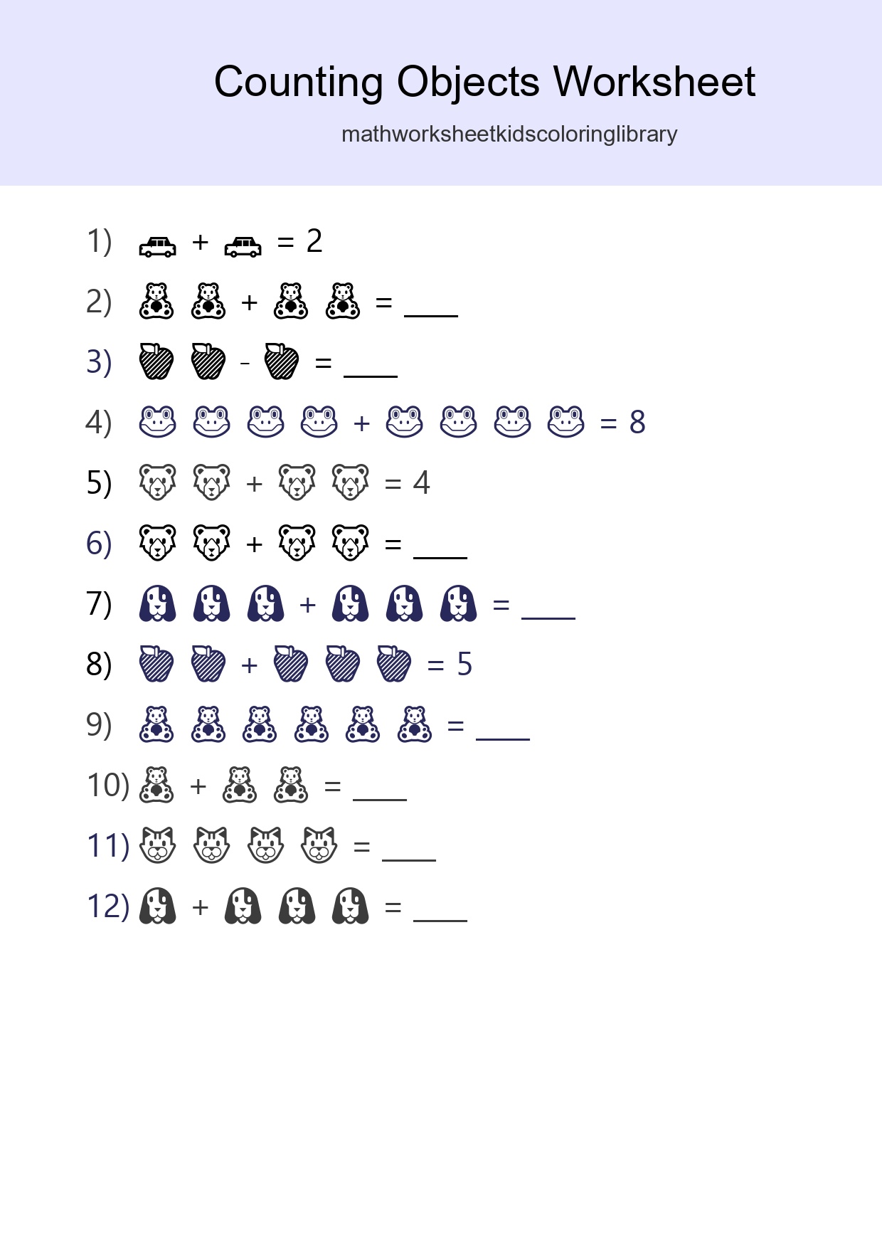 Free Counting Objects Worksheet For Kindergarten Printable - Part 25
