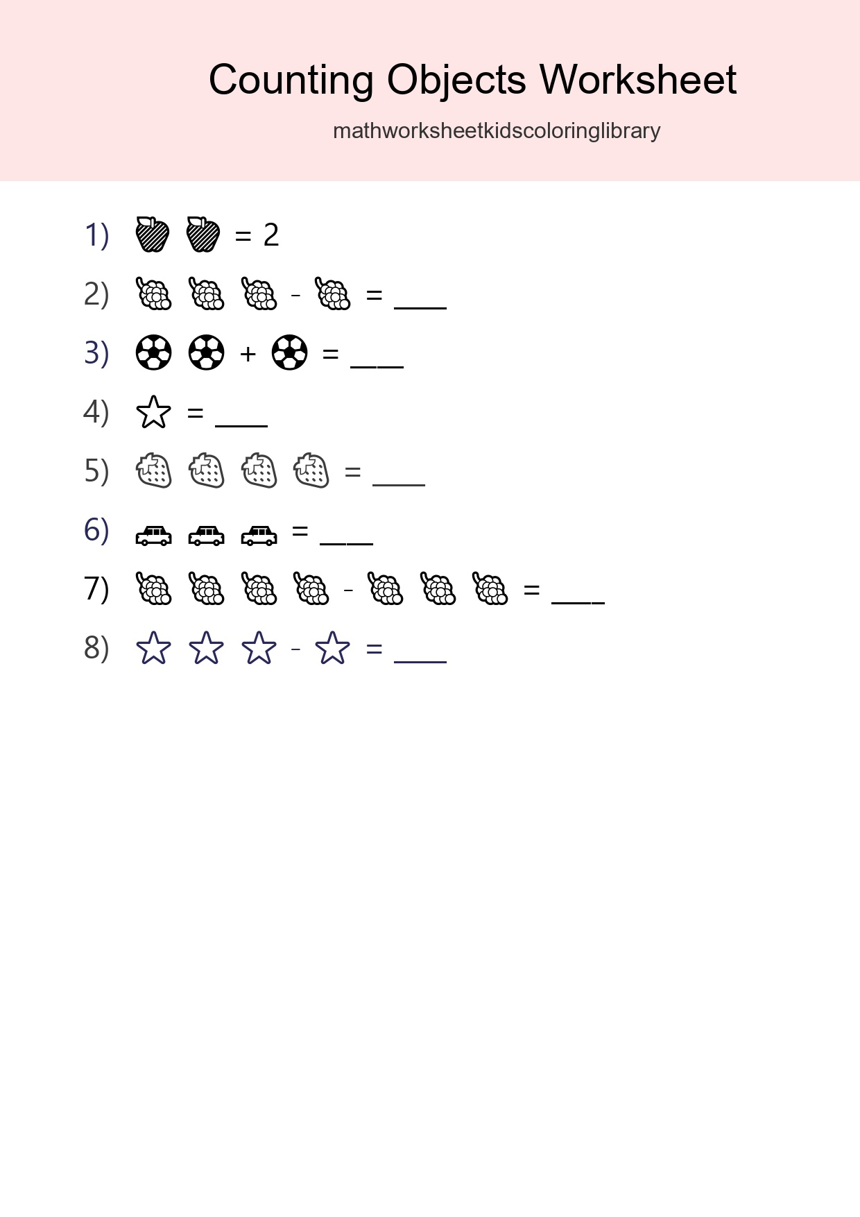 Free Counting Objects Worksheet For Pre-K Printable - Part 36